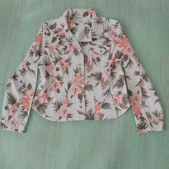 Tanzara Floral White Jacket - Size PM NOWT - Picture 1 of 8
